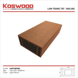 Lam Gỗ Nhựa Ngoài Trời Koswood 160x80 Màu Light Wood