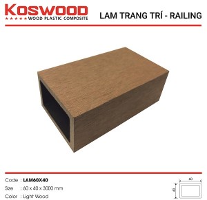 Lam Gỗ Nhựa Ngoài Trời Koswood 60x40 Màu Light Wood